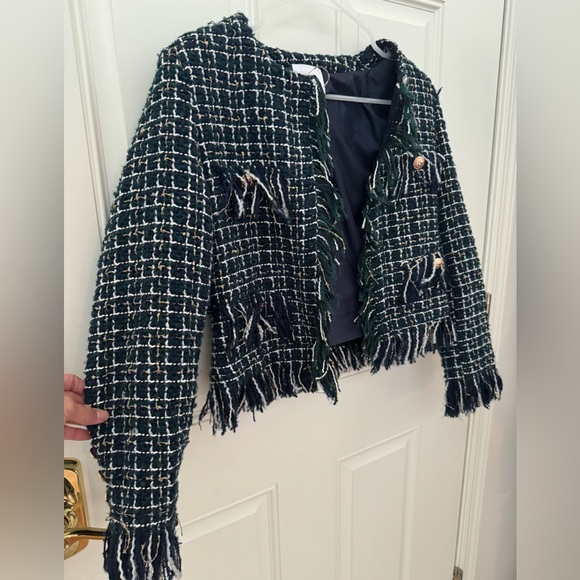 JOA Fringed Tweed Jacket Size Medium XS - Picture 12 of 12